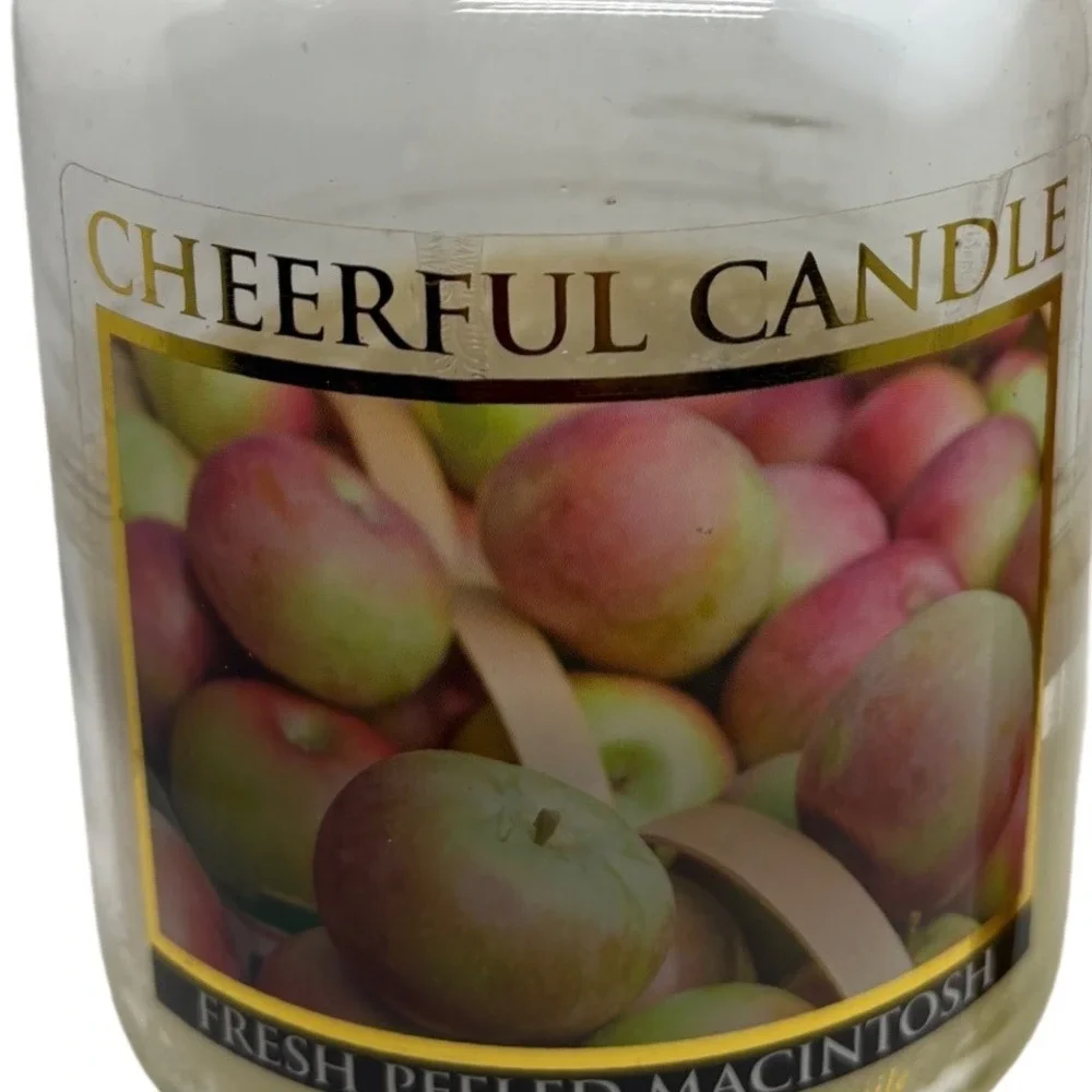 Cheerful Candle‎ Fresh Peeled Macintosh 24oz 2-Wick Glass Jar Scented USA *Used